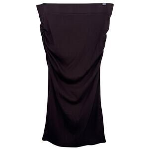 Michael Stars Brown Ruched Rae Midi Skirt Ultra Rib Size Medium